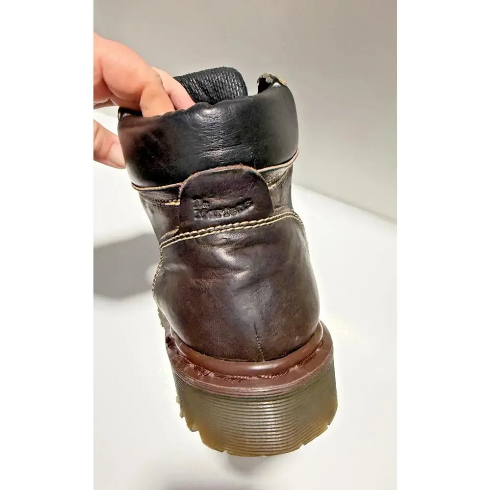 VTG Dr Martens 8507 Made In England Brown Leather Lug Sole boots UK 6 US M 7 W8